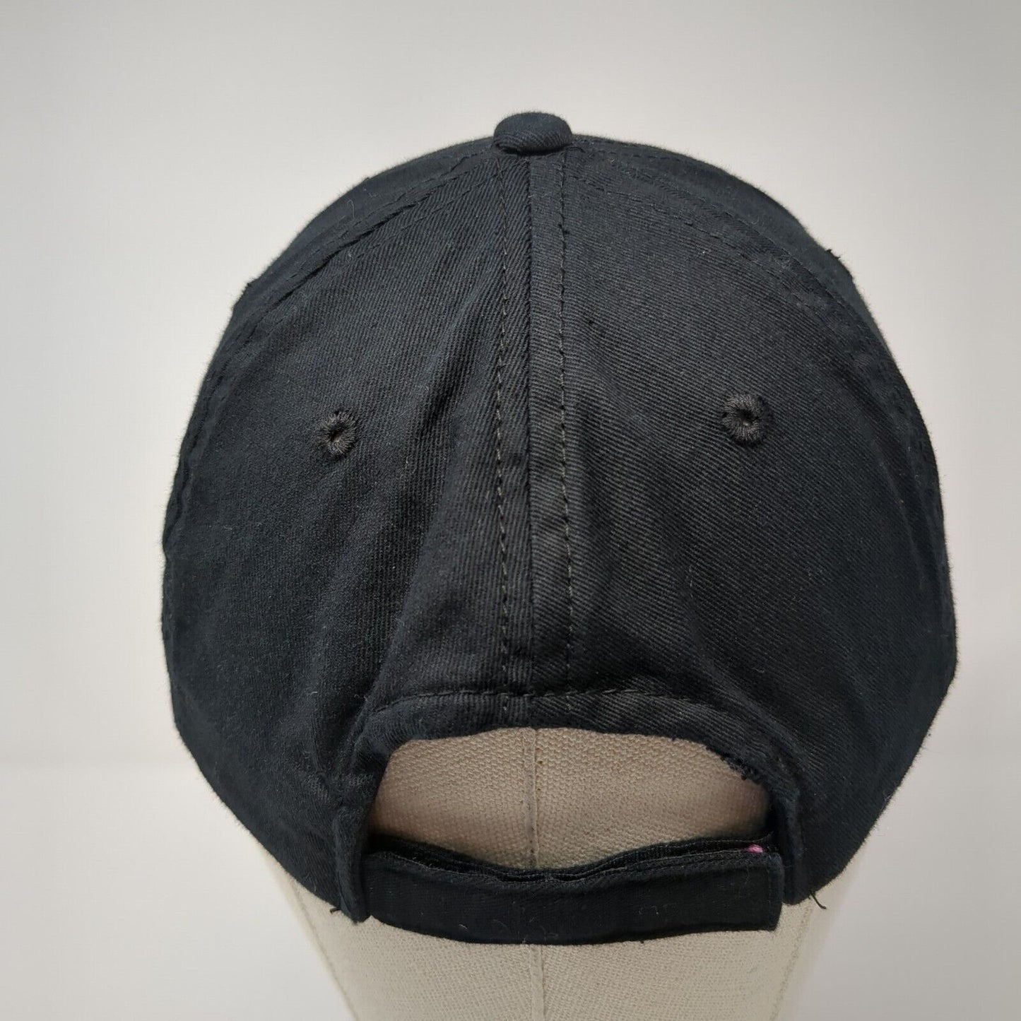 CRD Strapback Hat Black One Size Adjustable Embroidered 6 Panel Outdoor Cap