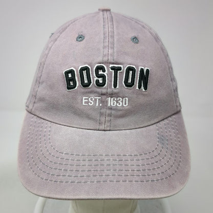 Boston Est 1630 Baseball Cap Gray One Size Embroidered Cotton Slideback Hat