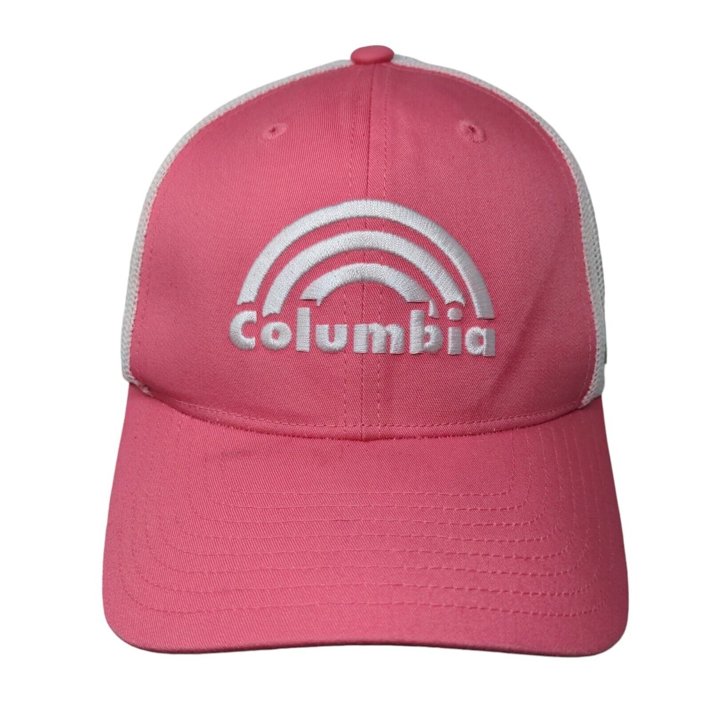 Columbia Snapback Trucker Hat Pink One Size Adjustable Mesh Back 6 Panel