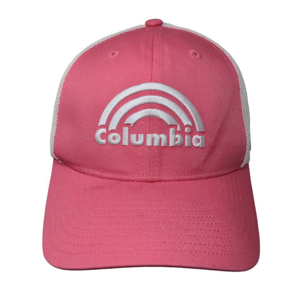 Columbia Snapback Trucker Hat Pink One Size Adjustable Mesh Back 6 Panel