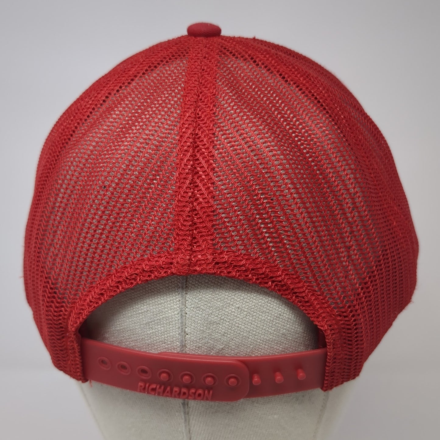 E Snapback Trucker Hat Red One Size Adjustable Mesh Back 6 Panel Richardson