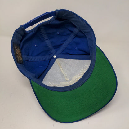 Yupoong Men's Snapback Hat Blue Embroidered Victory Logo Colorful Cotton