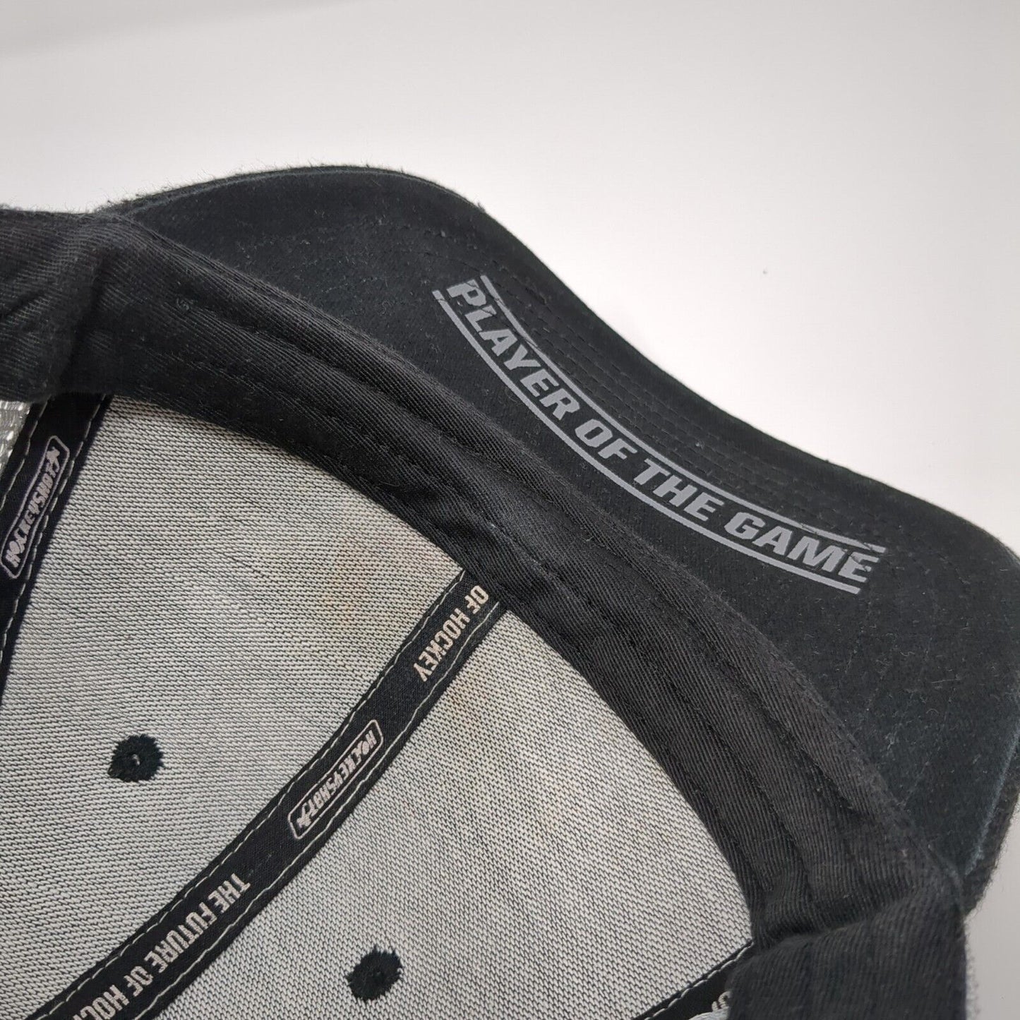 Hockey Shot Snapback Mesh Back Trucker Hat Black One Size Embroidered