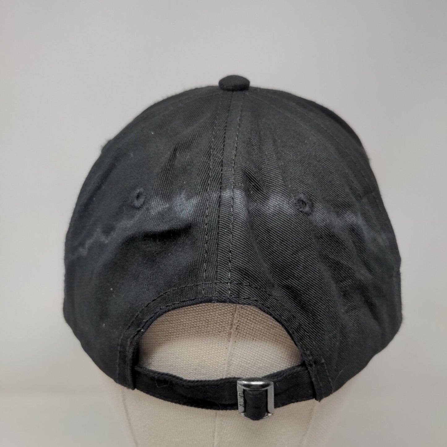 Equestrian Slideback Hat Black One Size Adjustable Embroidered 6 Panel DALIX