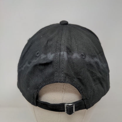 Equestrian Slideback Hat Black One Size Adjustable Embroidered 6 Panel DALIX