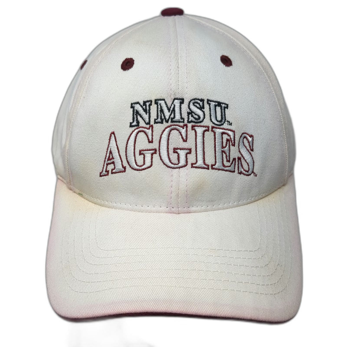 New Mexico St Aggies NCAA ML Authentic Headwear Cap Hat White Red One Size Strap