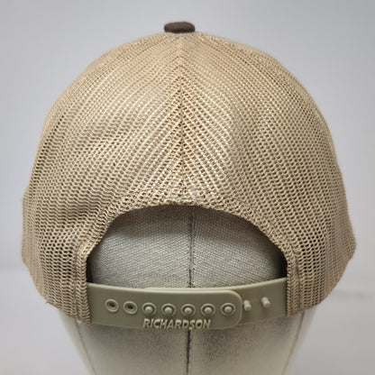 Richardson Trucker Hat Brown Beige One Size Full Draw Deer Antler Mesh Snapback