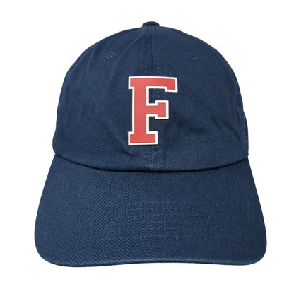 Letter F Slideback Hat Blue One Size Adjustable Vented Holes 6 Panel Cotton