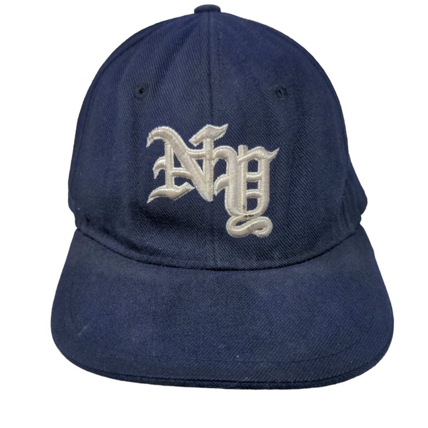 NY Fitted Hat Blue XL 7 3/4-8 Embroidered Premium Original Flat Hatco