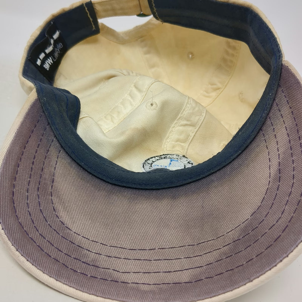 BMW Baseball Cap Beige One Size Slideback Curved Brim Embroidered Logo Hat