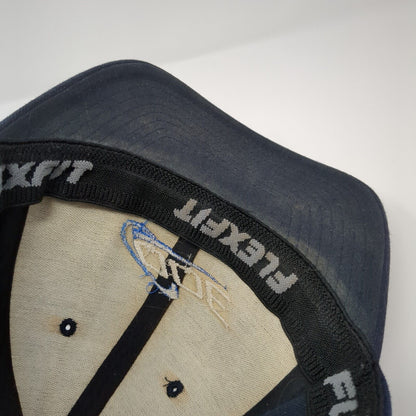 QQE Fitted Hat Blue Large-XL Embroidered Flexfit Yupoong Solid 6 Panel