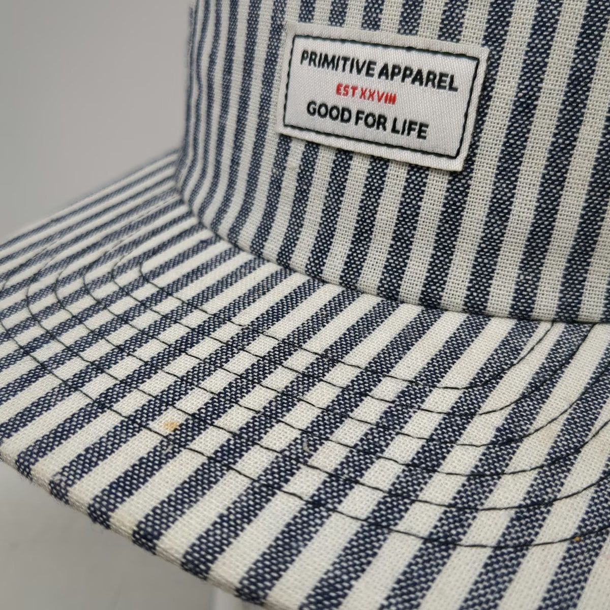 Primitive 5 Panel Blue White One Size Hickory Stripe Strapback Skateboarding Hat