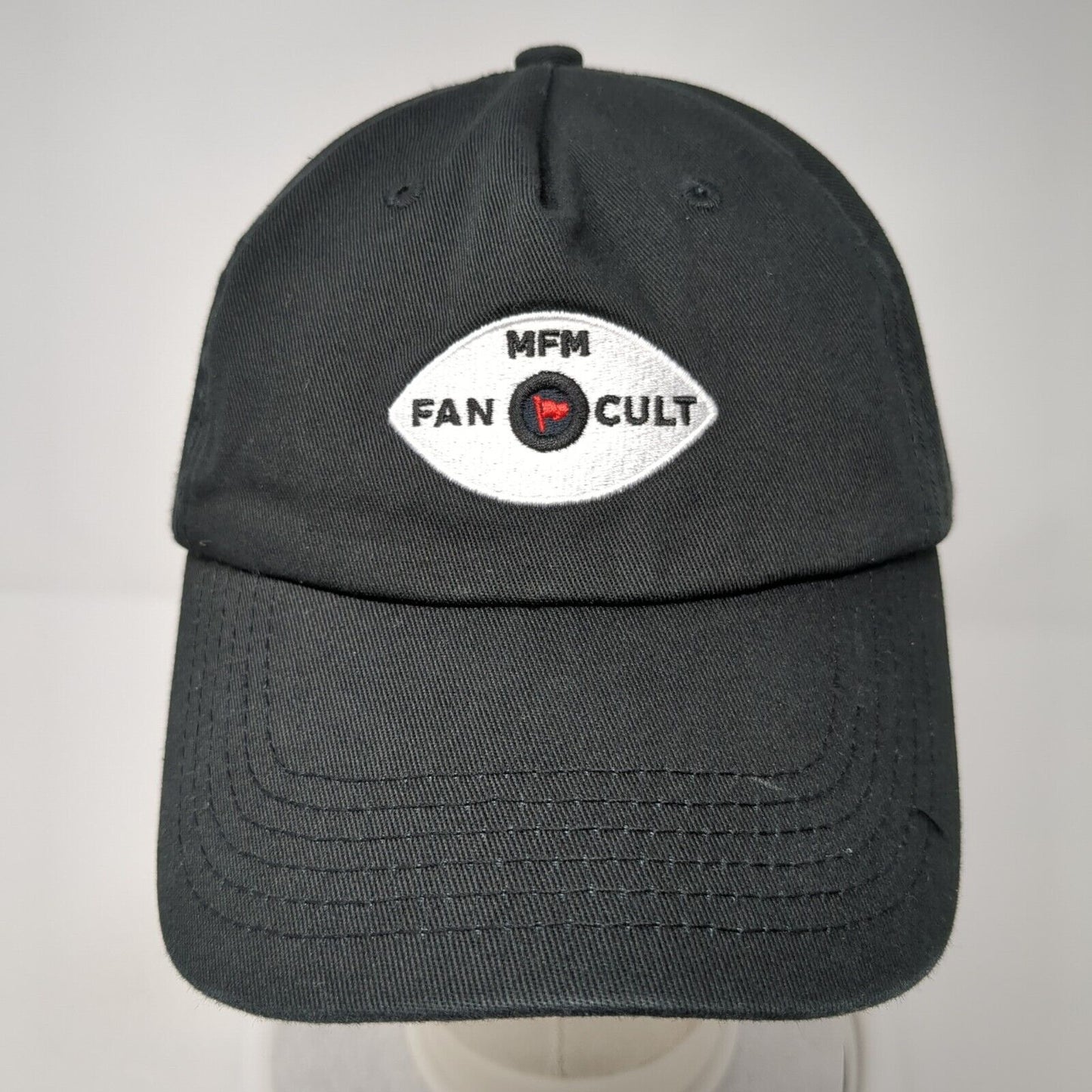 MFM Fan Cult Snapback Hat Black One Size Adjustable Embroidered Vented Holes