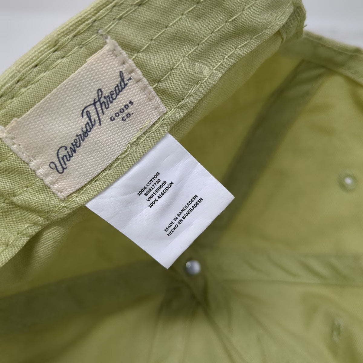 Universal Thread Goods Co. Baseball Cap Green OSFM Cotton Slideback Hat Plain