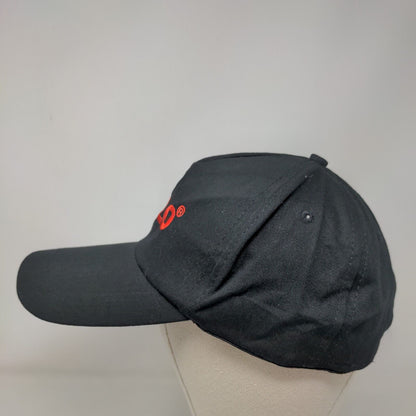 Halo Slideback Hat Black One Size Adjustable Embroidered Vented Holes 6 Panel