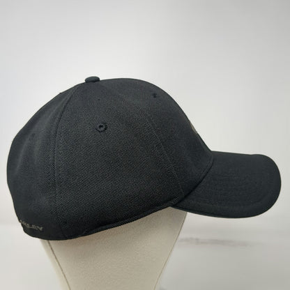 Oakley Baseball Cap Black XL A-Flex Stretch Fit Polyester Curved Brim Sport Hat
