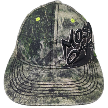 Mossy Oak Baseball Cap Green Black White M Camo Stretch Fit Embroidered Hat