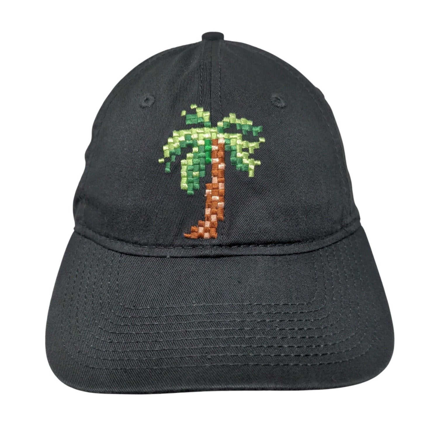 Palm Tree Slideback Hat Black OS Adjustable Nothing Lasts Forever H3 Headwear