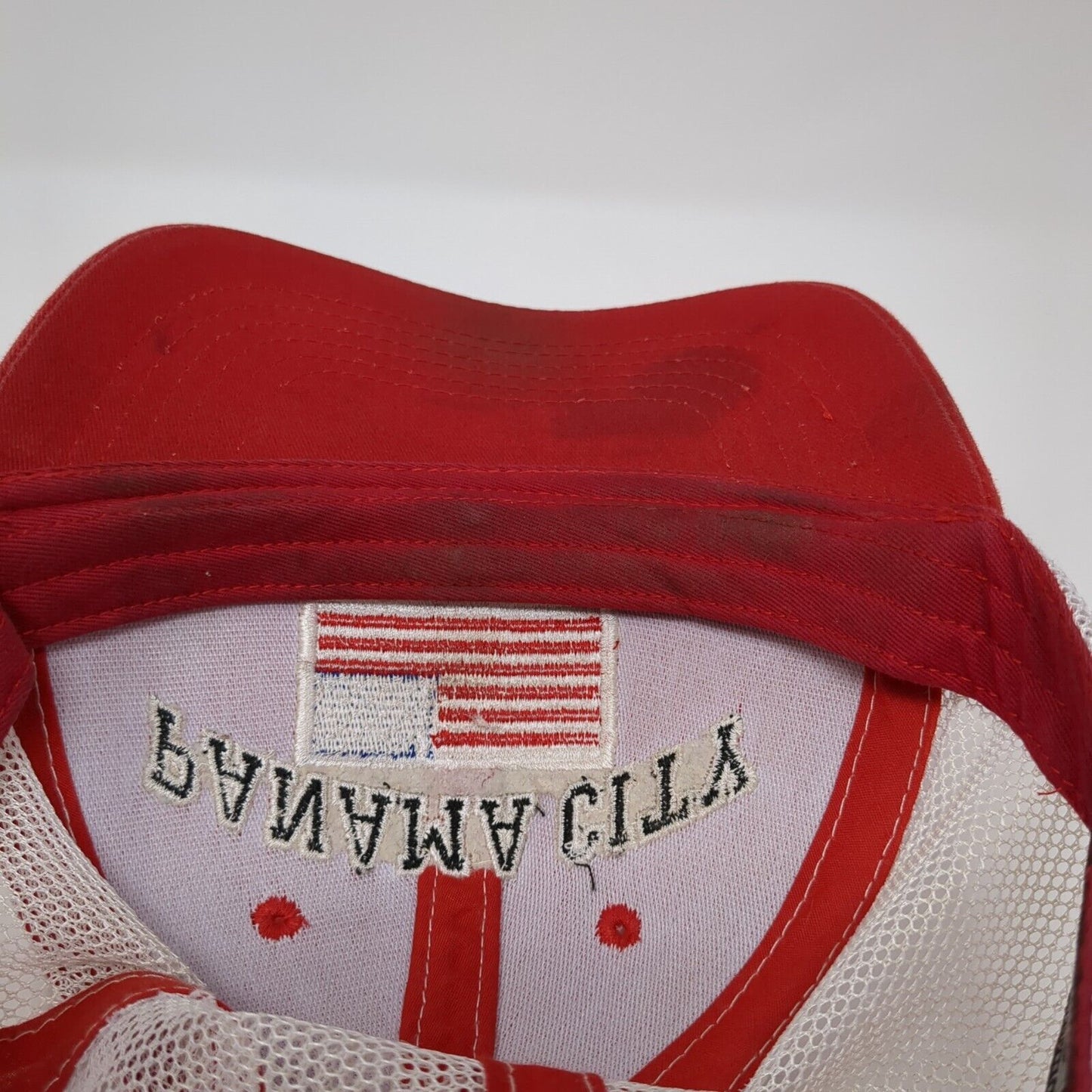 Panama City Beach Florida Snapback Trucker Hat Red OS Adjustable Patriotic Mesh