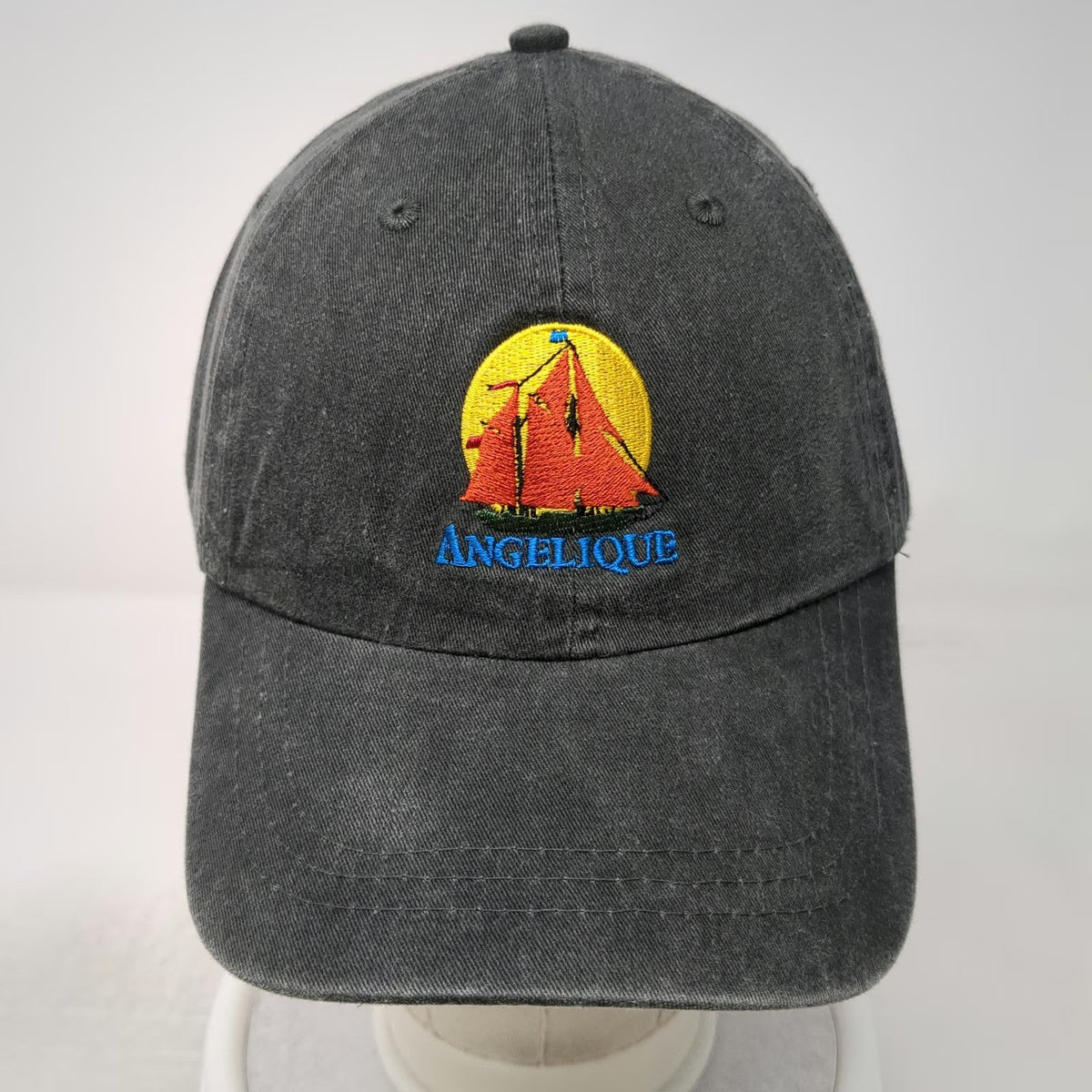 Fahrenheit Baseball Cap Gray One Size Angelique Schooner Leather Slideback Hat