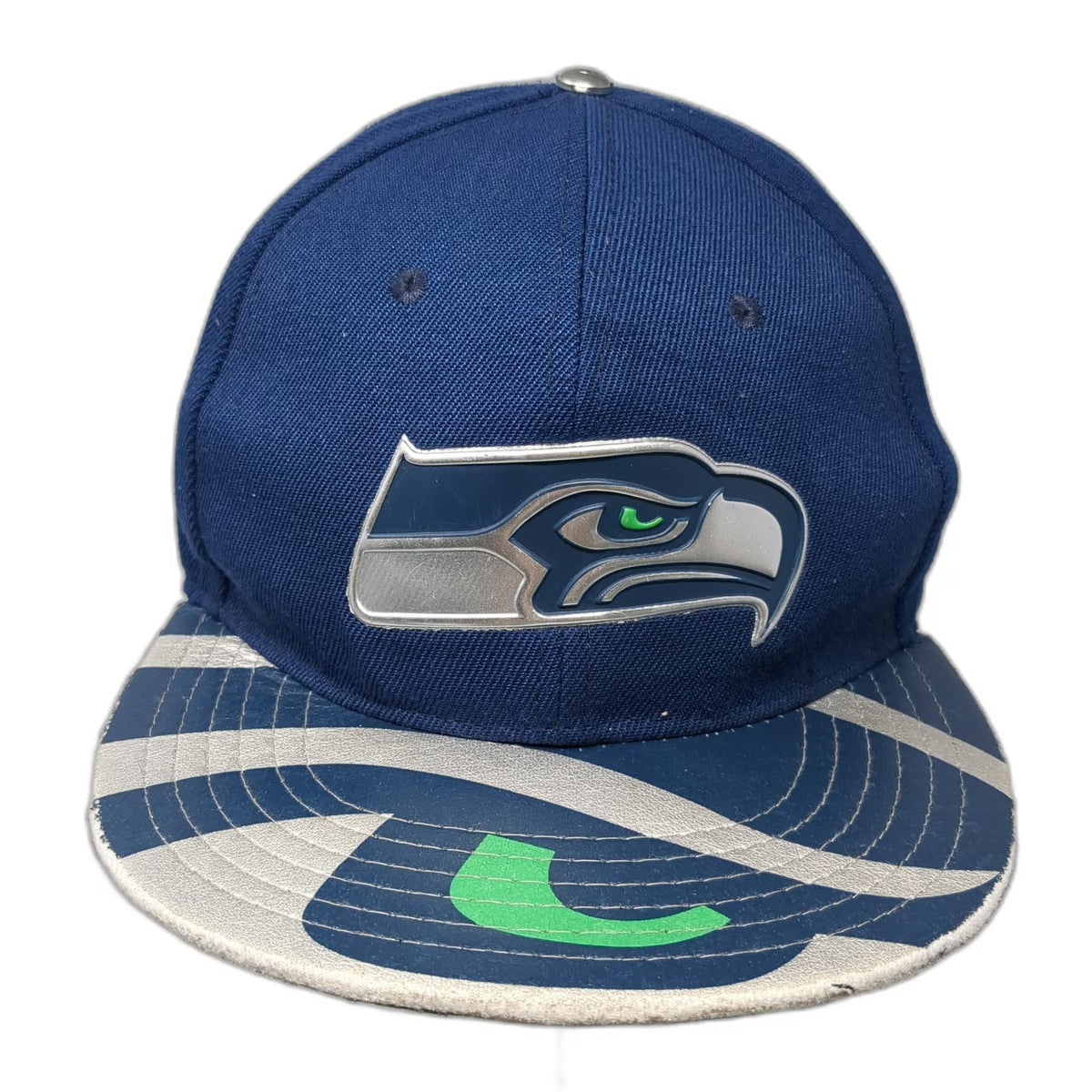 Seattle Seahawks NFL New Era Snapback Blue One Size 9FIFTY Graphic Flat Bill Hat