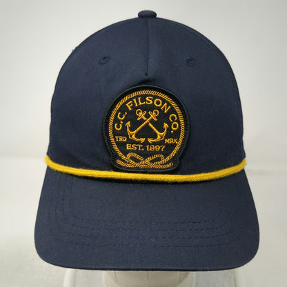 Filson 5 Panel Blue One Size Rope Detail Anchor Patch Snapback Hat Seattle WA
