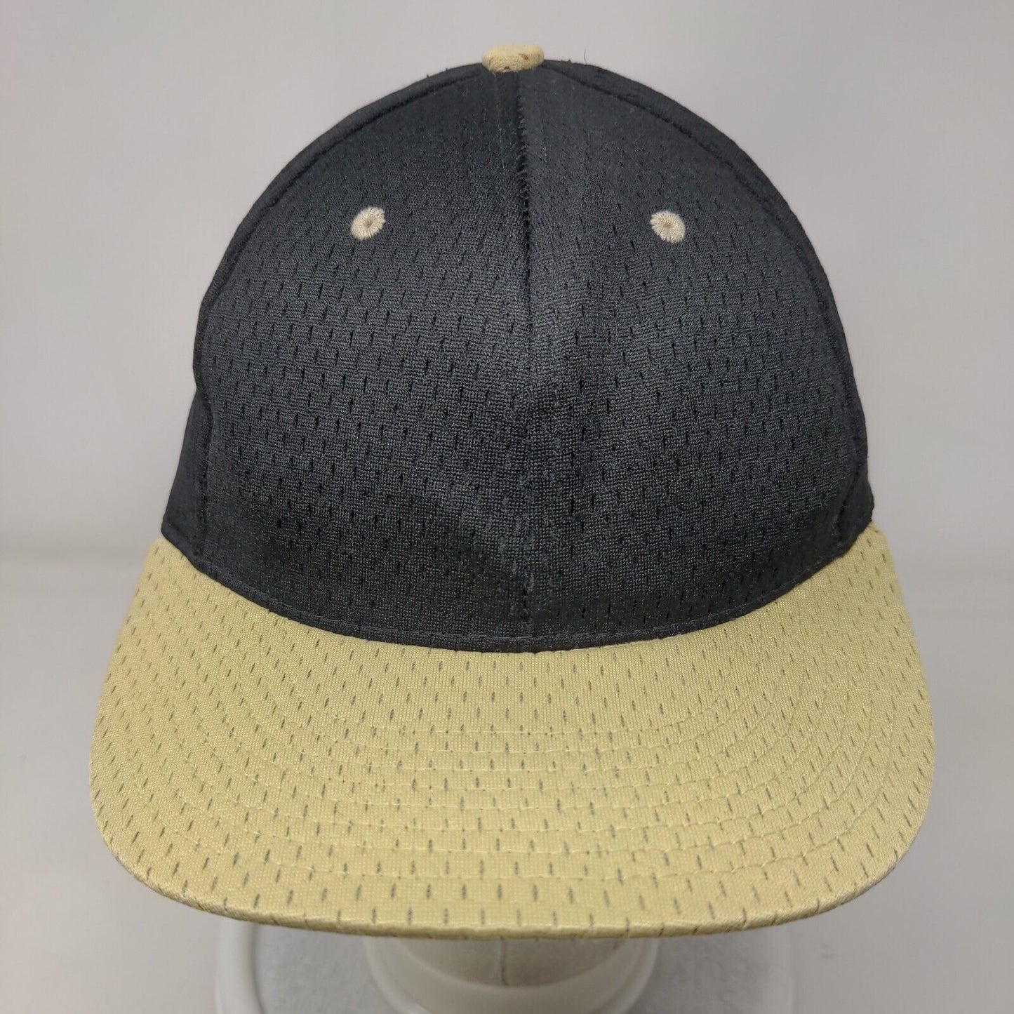 Richardson Fitted Hat Black Size 7 3/8 Breathable Vented Holes 6 Panel Blank