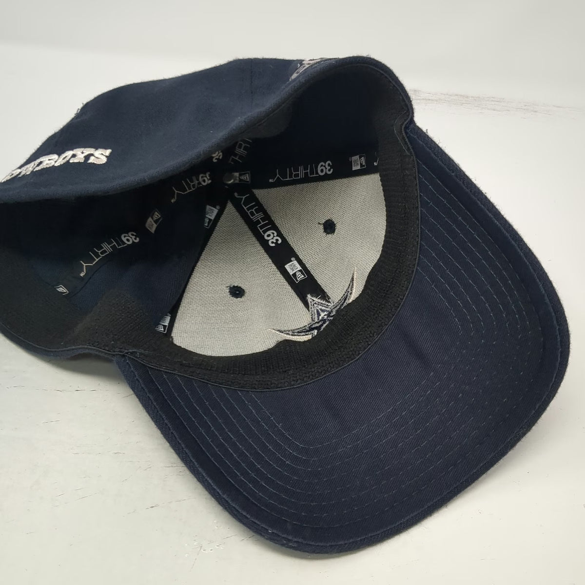 Dallas Cowboys NFL New Era Blue Cap XL Playoffs Patch 39THIRTY Stretch Fit Hat