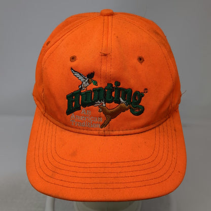 Outdoor Cap Snapback Orange Hat Hunting American Tradition Duck Deer Vintage