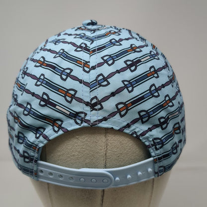 Kerrits Snapback Hat Blue One Size Polyester Equestrian Horse Bit Print Pattern
