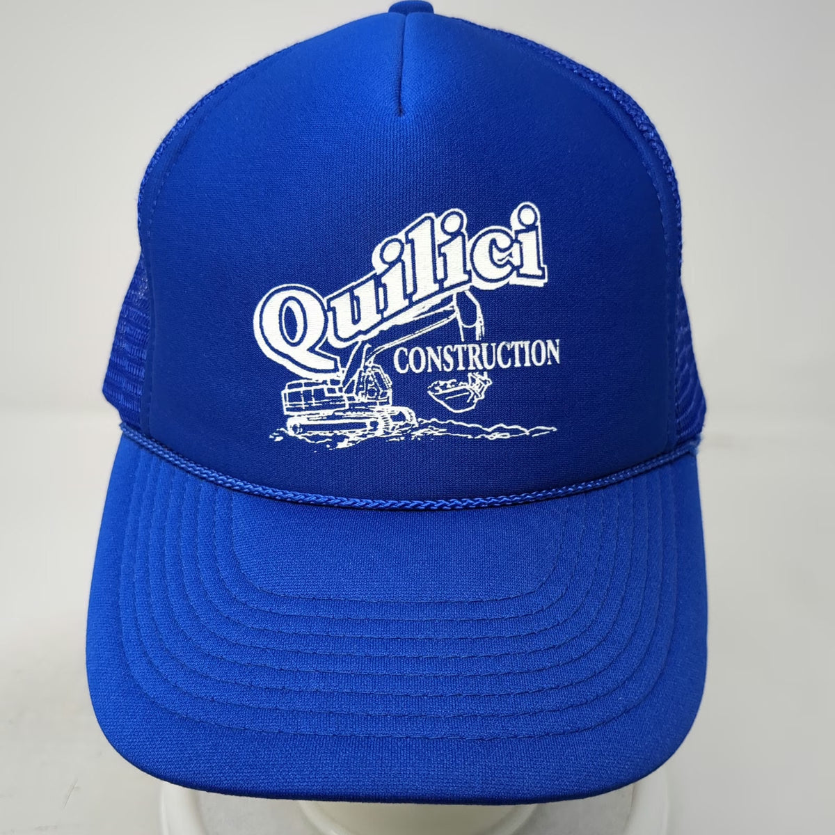 Otto Trucker Hat Blue OSFM Quilici Construction Excavator Mesh Snapback Rope Cap