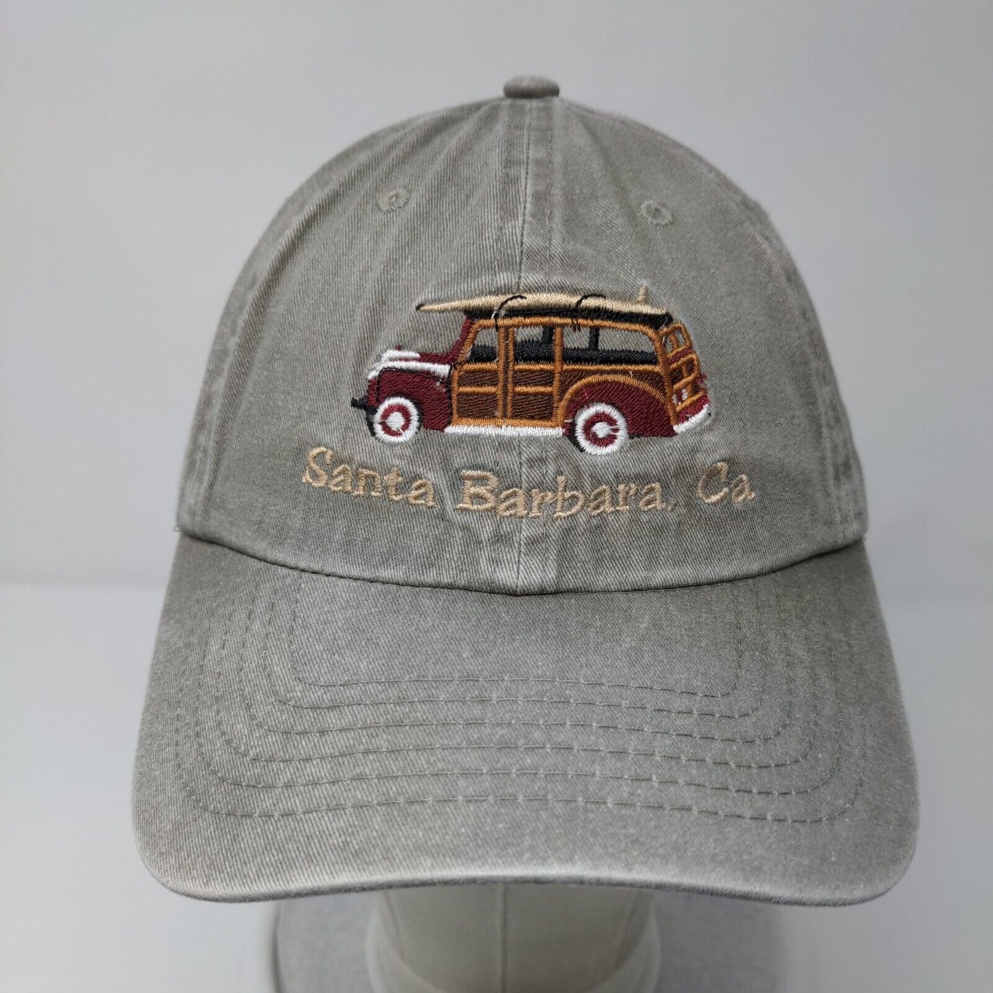 Santa Barbara CA Car Strapback Hat Tan One Size Embroidered Fahrenheit