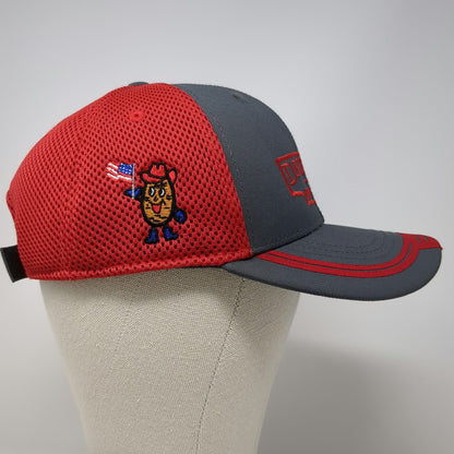 Pacific Headwear Baseball Cap Gray Red One Size Mesh Potato Mascot US Flag Hat