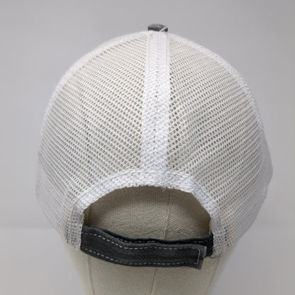 Unbranded Strapback Trucker Hat Gray One Size Adjustable Distressed Mesh Back