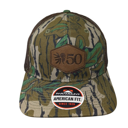 50 Paramount Snapback Trucker Hat Camouflage OS Adjustable Mossy Oak W/Tags
