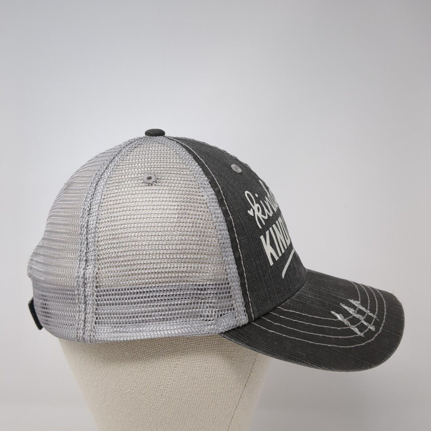 Kinda Sweet Kinda Savage Strapback Trucker Hat Gray One Size Mesh Back