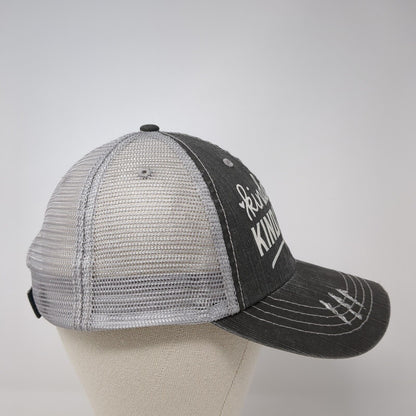 Kinda Sweet Kinda Savage Strapback Trucker Hat Gray One Size Mesh Back