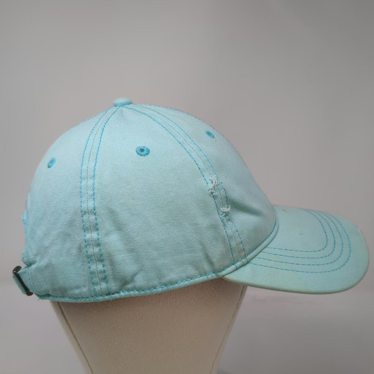 American Eagle Baseball Cap Blue One Size Distressed Cotton Slideback Plain Hat