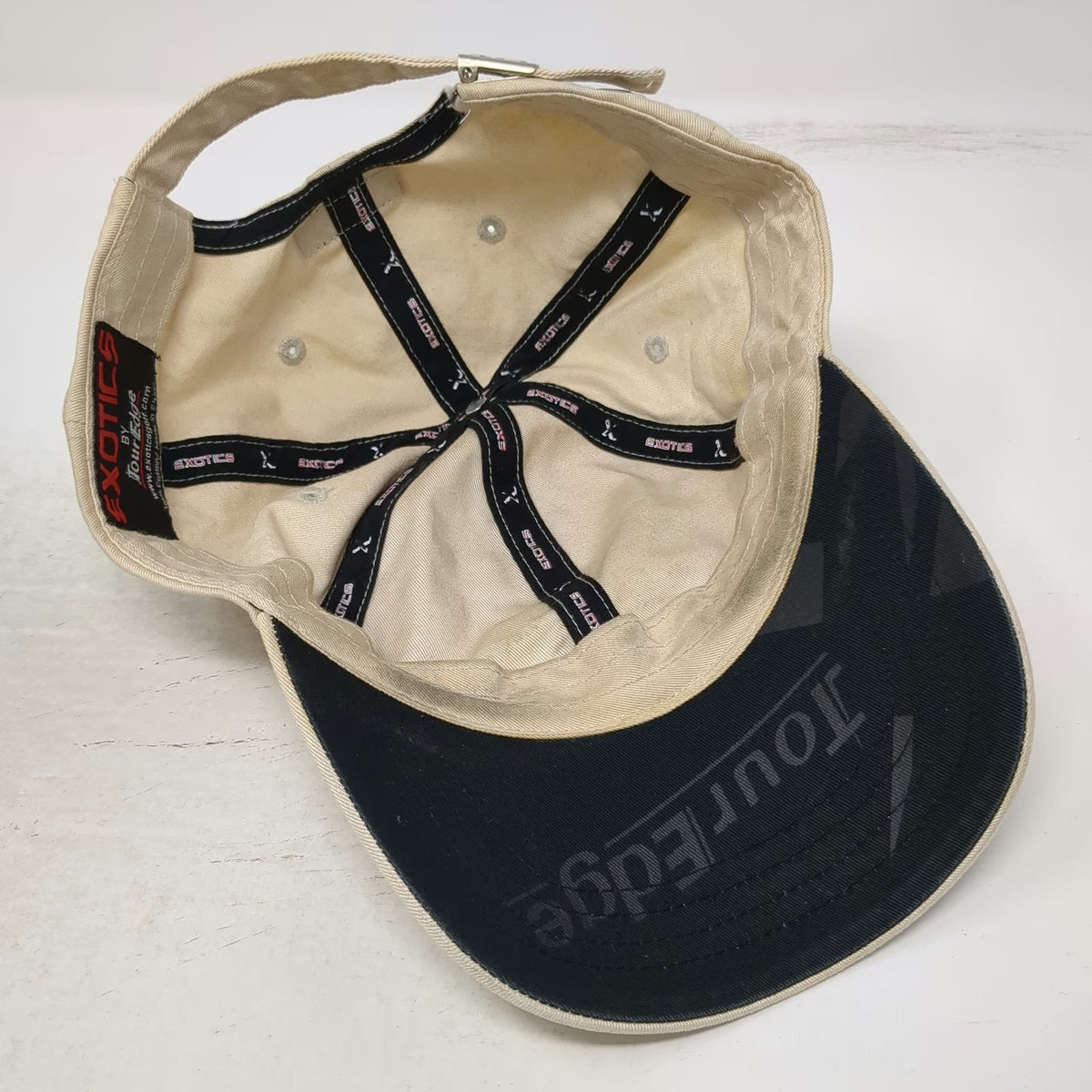 Tour Edge Exotics Baseball Cap Beige One Size Hat Golf X Logo Graphic Underbrim