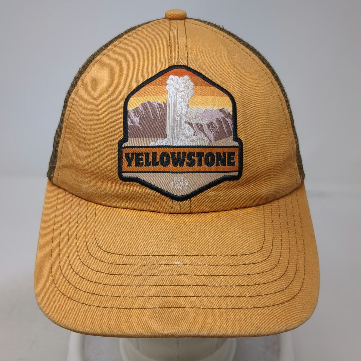 Royal Resortwear Baseball Cap Orange Brown One Size Yellowstone Geyser Mesh Hat
