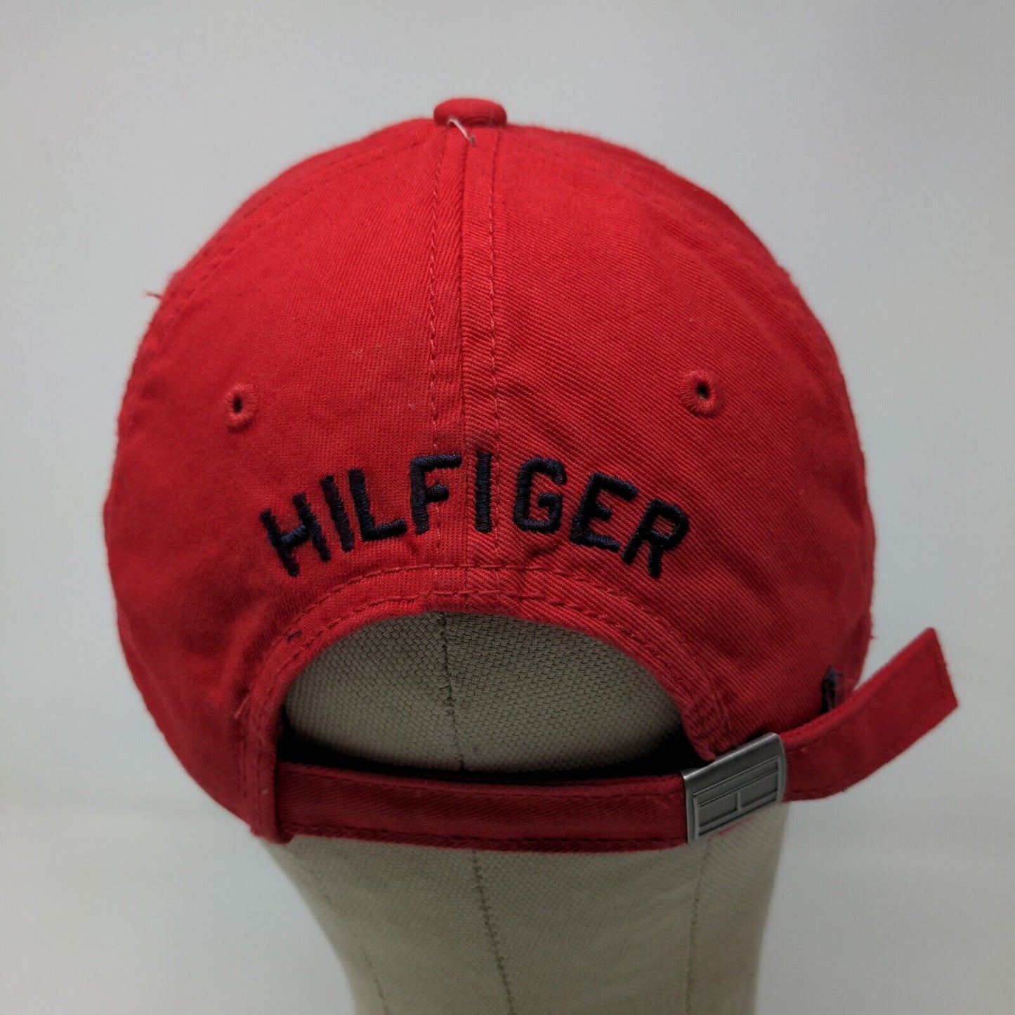 Tommy Hilfiger Men's Slideback Hat Red Size OS Embroidered Logo Cotton