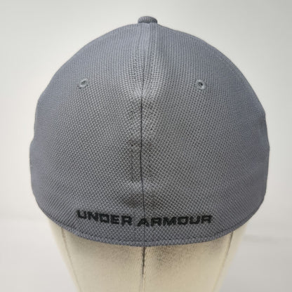 Under Armour Baseball Cap Gray XL Blitzing Stretch Fit Curved Bill Logo Hat