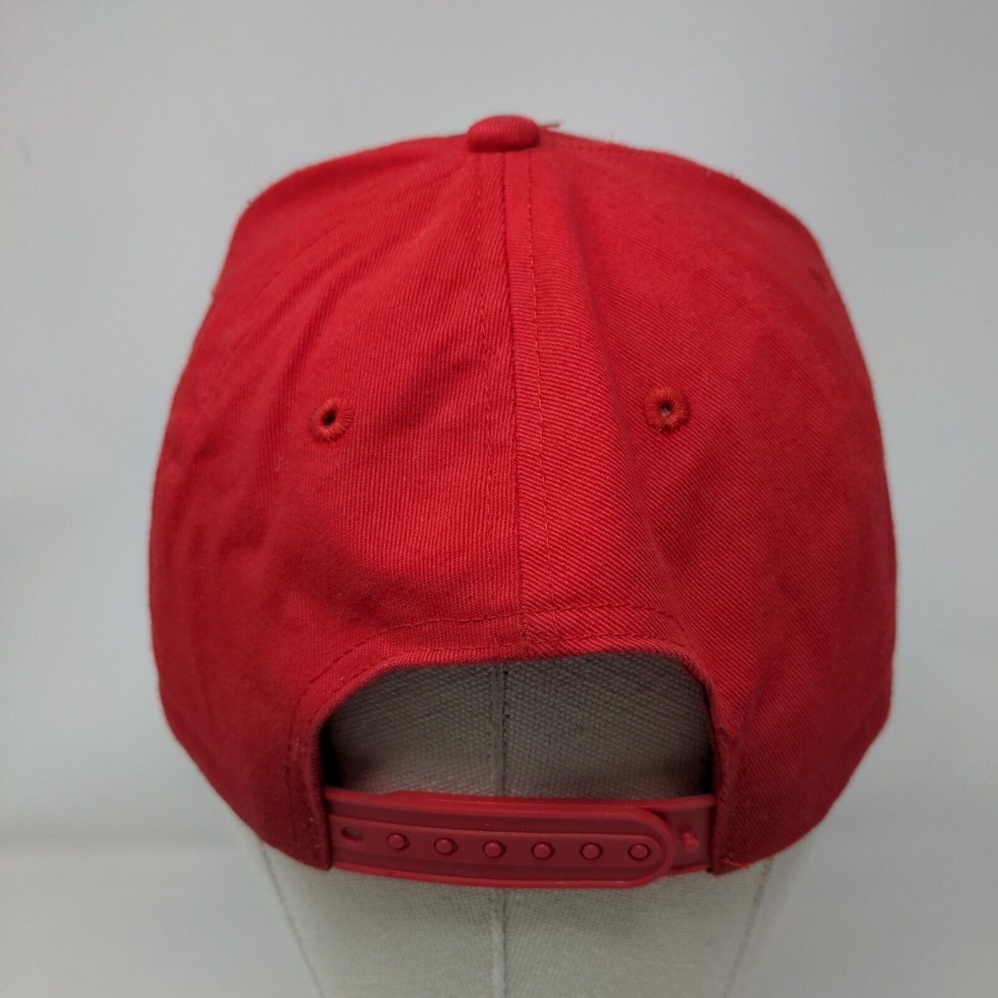 True Religion Snapback Hat Red One Size Embroidered Adjustable Vent Holes