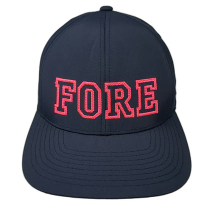 G/FORE Snapback Blue One Size Pink FORE Logo Golf Performance Adjustable Hat