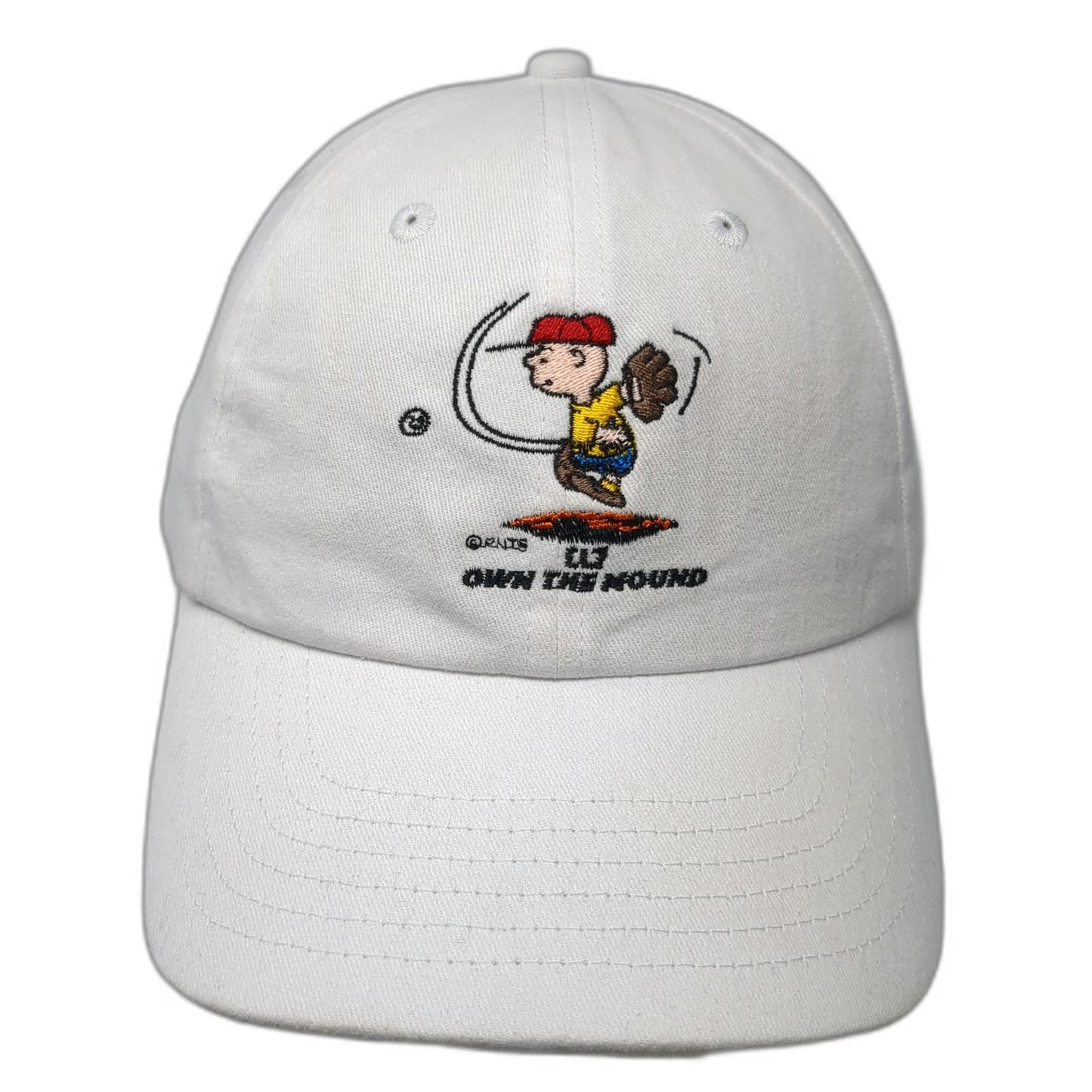 Peanuts Charlie Brown Own The Mound Baseball Cap White OS Strapback Pitcher