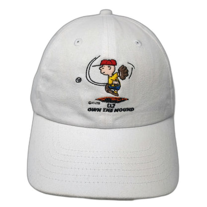 Peanuts Charlie Brown Own The Mound Baseball Cap White OS Strapback Pitcher