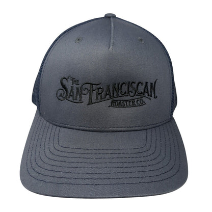 The San Franciscan Roaster Co. Snapback Trucker Hat Blue OS Mesh Back Richardson