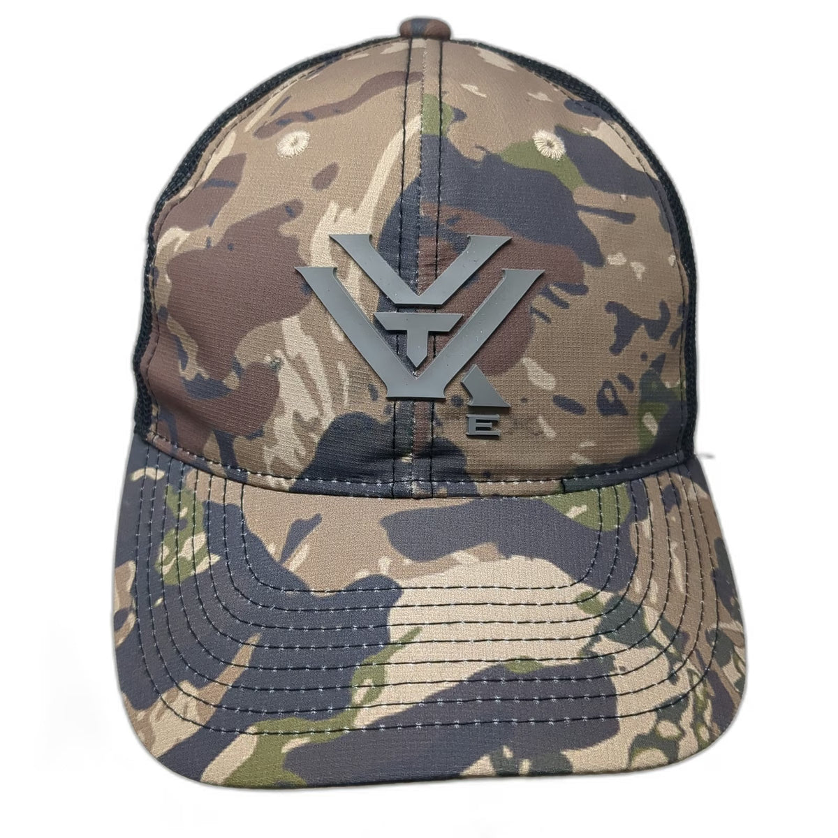 Vortex Trucker Hat Brown Camo One Size Mesh Back Snapback Optics Hunting Logo