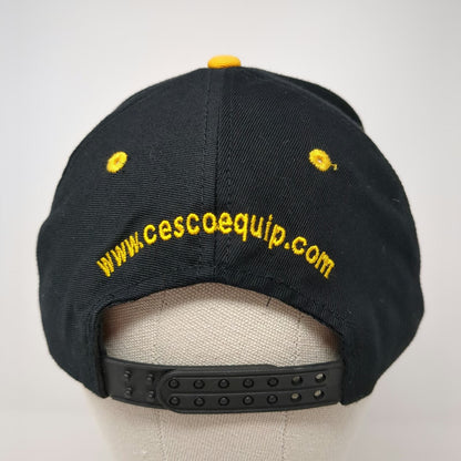Mohr's John Deere Black Yellow OSFM Snapback Cap Cesco Equipment Hat Vintage