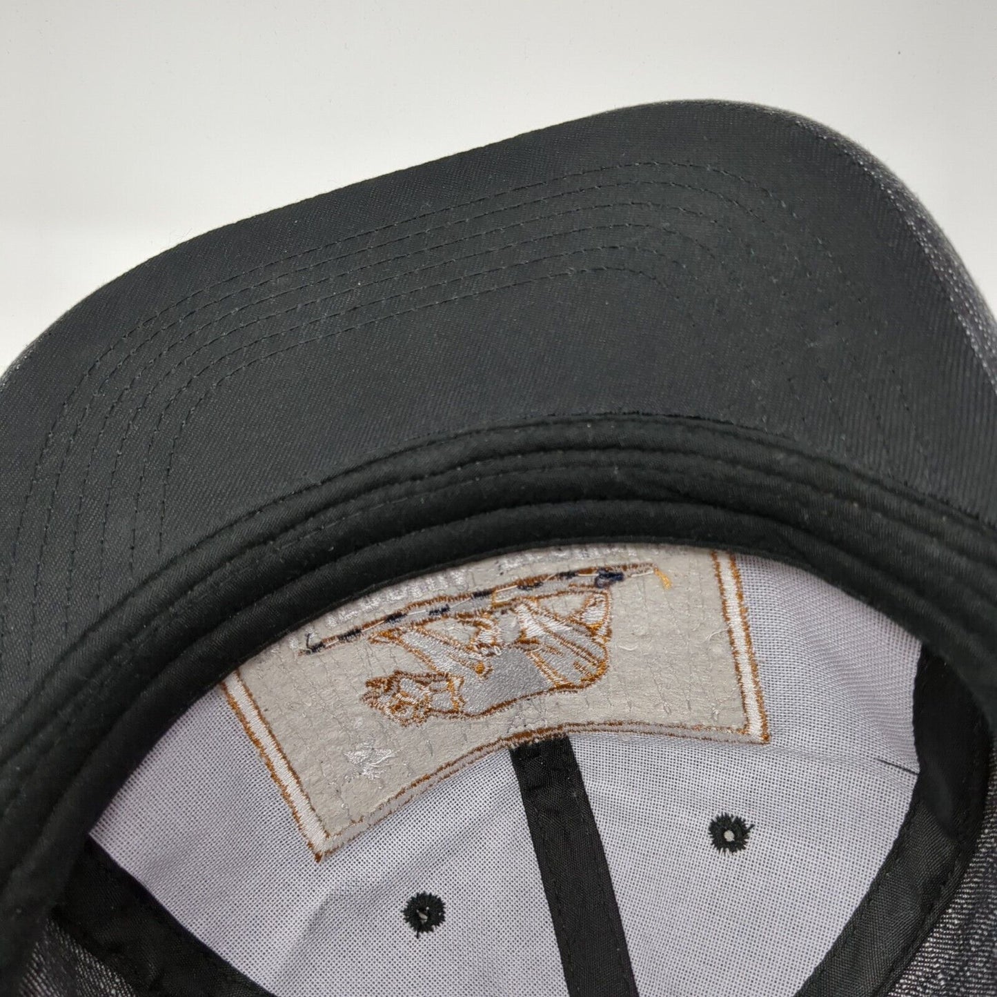 California Republic Bear Snapback Hat Gray One Size Embroidered Denim
